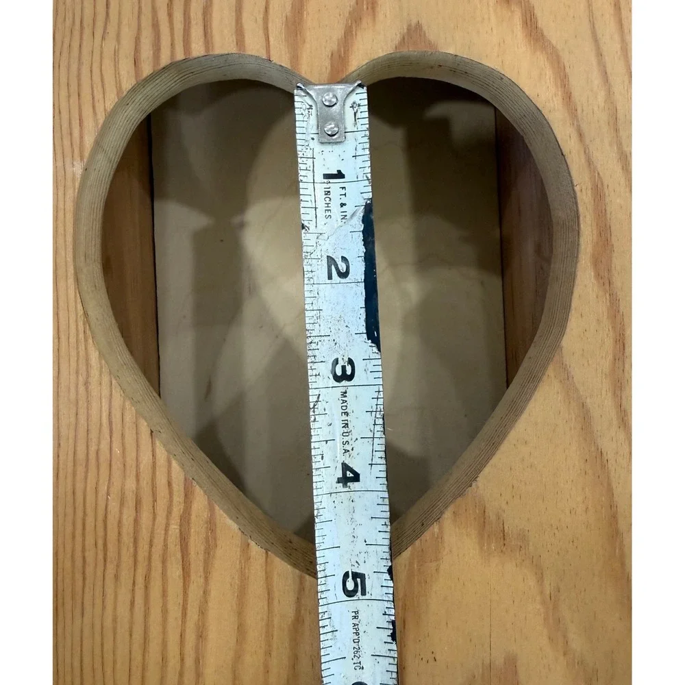 Handmade Unfinished Solid Wood Heart Wall Curio Shelf Cabinet‎ Primitive Cottage